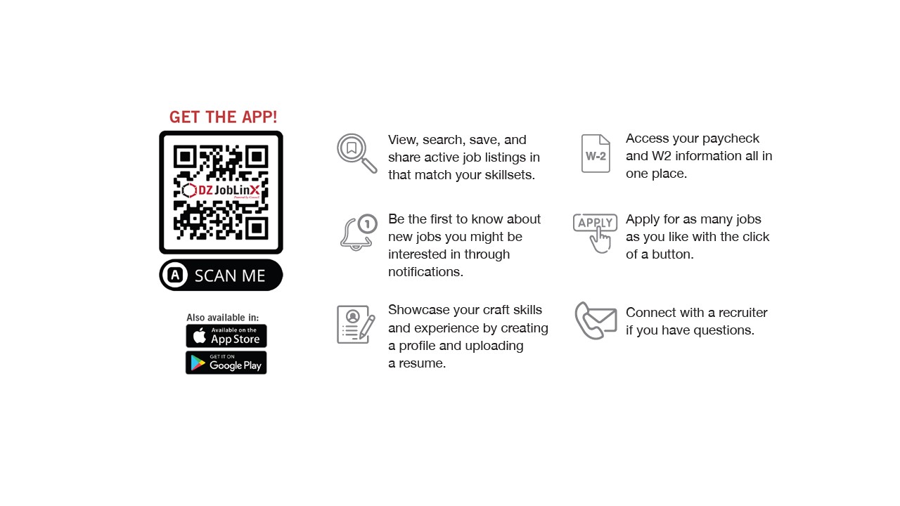 Introducing DZ JobLinX Mobile App, the Easy Way to Find Craft Jobs